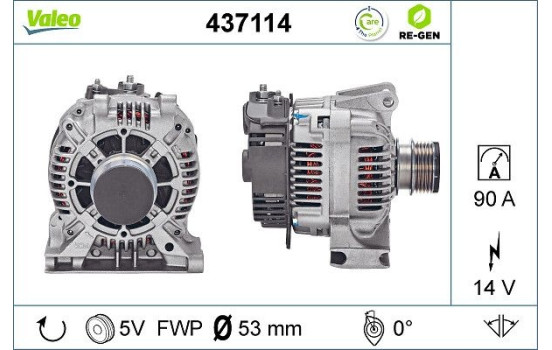 Alternator REMANUFACTURED PREMIUM 437114 Valeo, Image 2