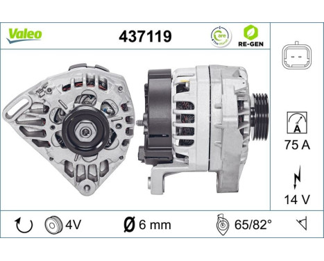 Alternator REMANUFACTURED PREMIUM 437119 Valeo, Image 5