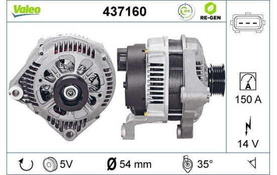 Alternator REMANUFACTURED PREMIUM 437160 Valeo, Image 2