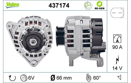 Alternator REMANUFACTURED PREMIUM 437174 Valeo, Image 2