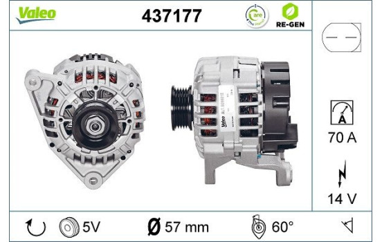 Alternator REMANUFACTURED PREMIUM 437177 Valeo, Image 2