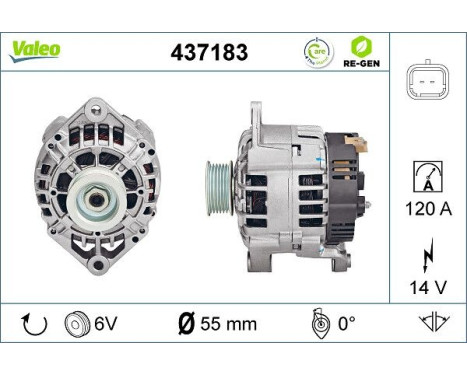 Alternator REMANUFACTURED PREMIUM 437183 Valeo, Image 2