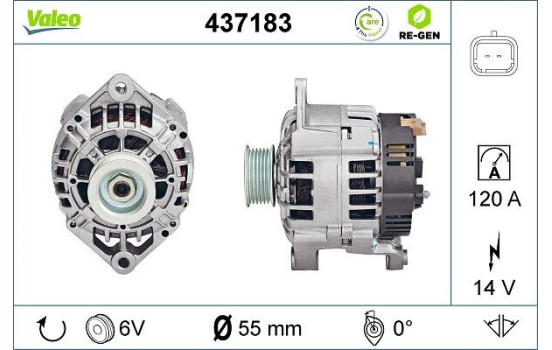 Alternator REMANUFACTURED PREMIUM 437183 Valeo, Image 2