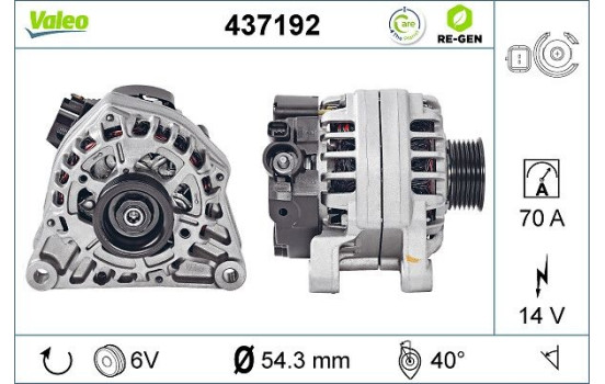 Alternator REMANUFACTURED PREMIUM 437192 Valeo, Image 2