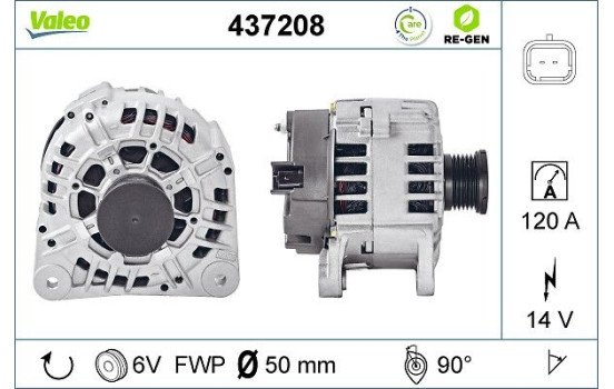 Alternator REMANUFACTURED PREMIUM 437208 Valeo, Image 2