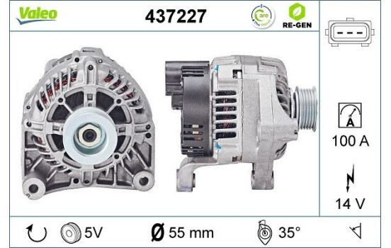 Alternator REMANUFACTURED PREMIUM 437227 Valeo, Image 2