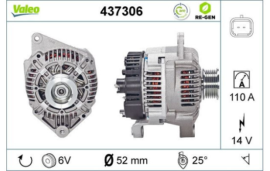 Alternator REMANUFACTURED PREMIUM 437306 Valeo, Image 2