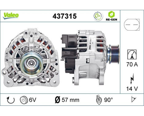 Alternator REMANUFACTURED PREMIUM 437315 Valeo, Image 5