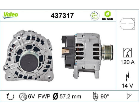 Alternator REMANUFACTURED PREMIUM 437317 Valeo, Image 5