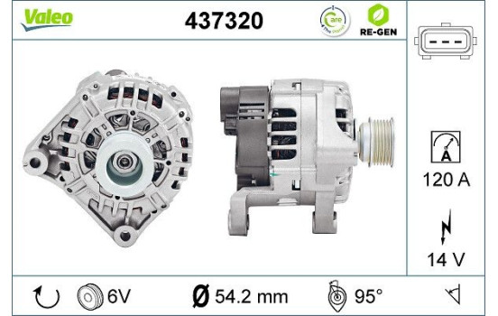 Alternator REMANUFACTURED PREMIUM 437320 Valeo, Image 2