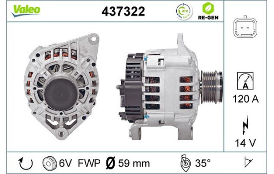 Alternator REMANUFACTURED PREMIUM 437322 Valeo, Image 2