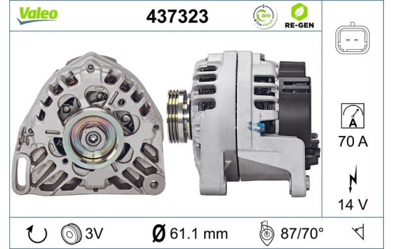 Alternator REMANUFACTURED PREMIUM 437323 Valeo, Image 2