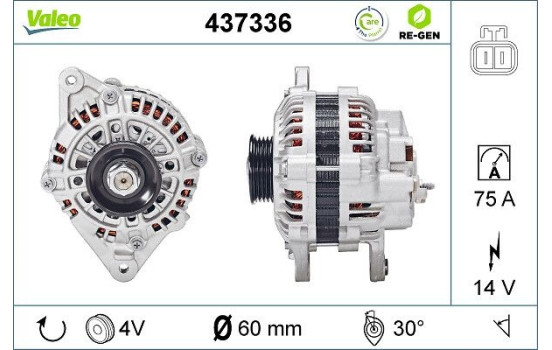 Alternator REMANUFACTURED PREMIUM 437336 Valeo, Image 2