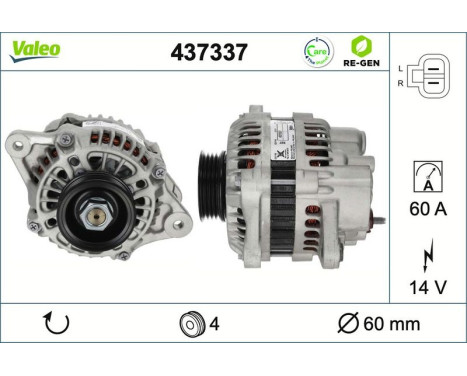 Alternator REMANUFACTURED PREMIUM 437337 Valeo, Image 2