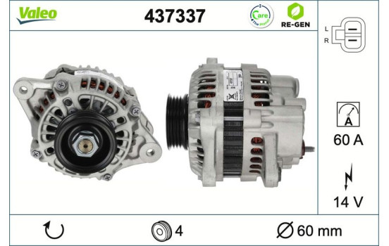 Alternator REMANUFACTURED PREMIUM 437337 Valeo, Image 2