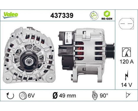 Alternator REMANUFACTURED PREMIUM 437339 Valeo, Image 5