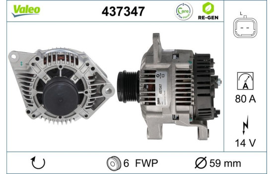 Alternator REMANUFACTURED PREMIUM 437347 Valeo, Image 2
