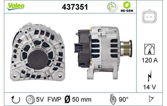 Alternator REMANUFACTURED PREMIUM 437351 Valeo, Image 2