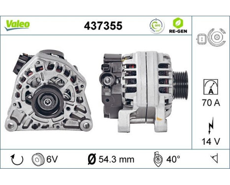 Alternator REMANUFACTURED PREMIUM 437355 Valeo, Image 5