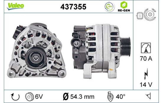 Alternator REMANUFACTURED PREMIUM 437355 Valeo, Image 2