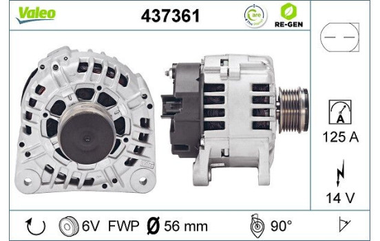 Alternator REMANUFACTURED PREMIUM 437361 Valeo, Image 2