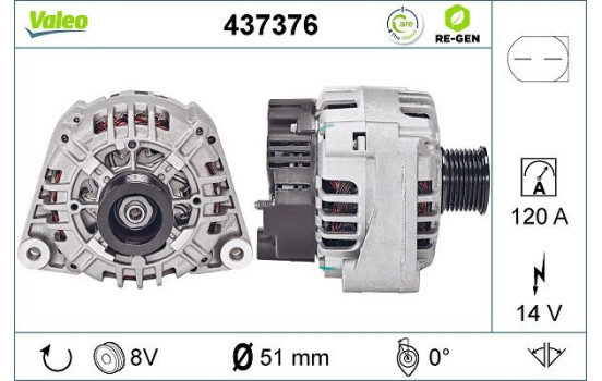 Alternator REMANUFACTURED PREMIUM 437376 Valeo, Image 2