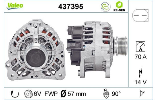 Alternator REMANUFACTURED PREMIUM 437395 Valeo, Image 2