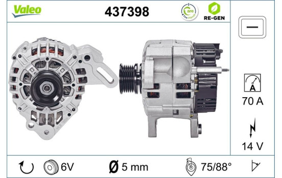 Alternator REMANUFACTURED PREMIUM 437398 Valeo, Image 2