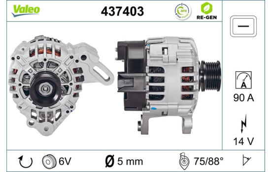 Alternator REMANUFACTURED PREMIUM 437403 Valeo, Image 5