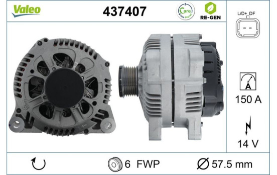 Alternator REMANUFACTURED PREMIUM 437407 Valeo, Image 5