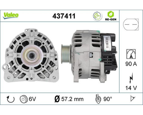 Alternator REMANUFACTURED PREMIUM 437411 Valeo, Image 2