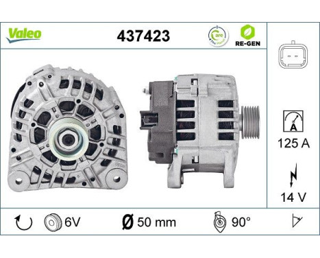 Alternator REMANUFACTURED PREMIUM 437423 Valeo, Image 2