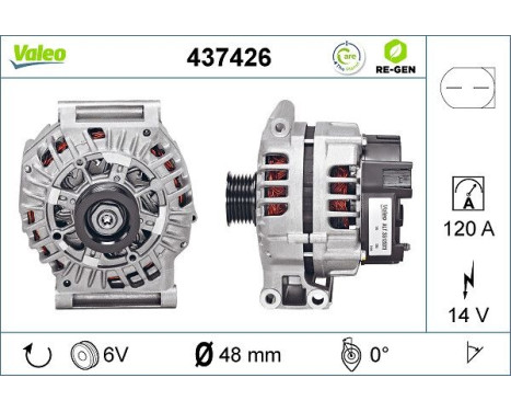 Alternator REMANUFACTURED PREMIUM 437426 Valeo, Image 5