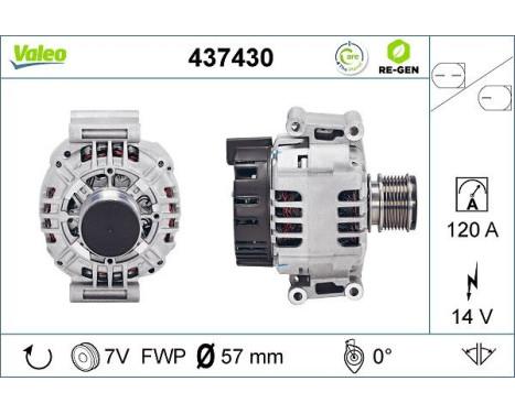 Alternator REMANUFACTURED PREMIUM 437430 Valeo, Image 2