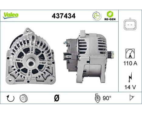 Alternator REMANUFACTURED PREMIUM 437434 Valeo, Image 2