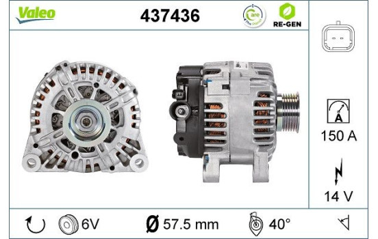 Alternator REMANUFACTURED PREMIUM 437436 Valeo, Image 3