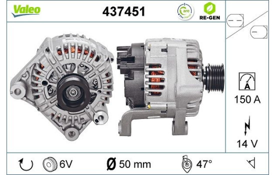 Alternator REMANUFACTURED PREMIUM 437451 Valeo, Image 2