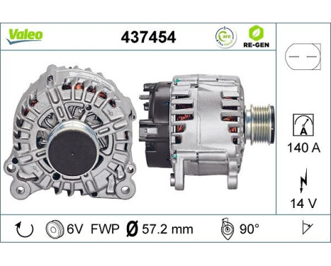 Alternator REMANUFACTURED PREMIUM 437454 Valeo, Image 3