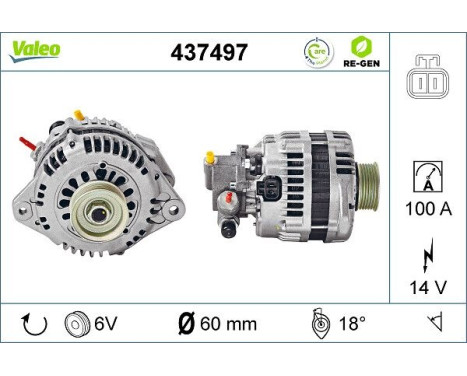 Alternator REMANUFACTURED PREMIUM 437497 Valeo, Image 2