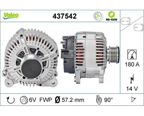 Alternator REMANUFACTURED PREMIUM 437542 Valeo, Image 2