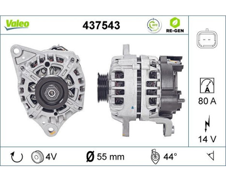 Alternator REMANUFACTURED PREMIUM 437543 Valeo, Image 5