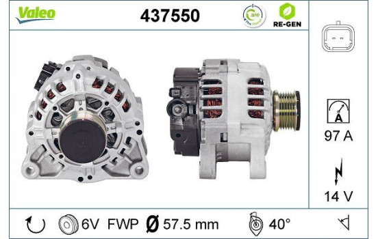 Alternator REMANUFACTURED PREMIUM 437550 Valeo, Image 2