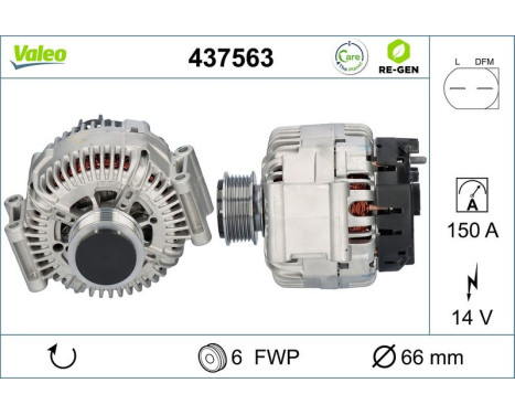Alternator REMANUFACTURED PREMIUM 437563 Valeo, Image 5