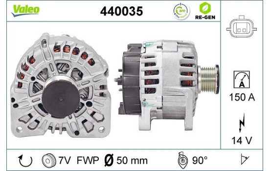 Alternator REMANUFACTURED PREMIUM 440035 Valeo, Image 2