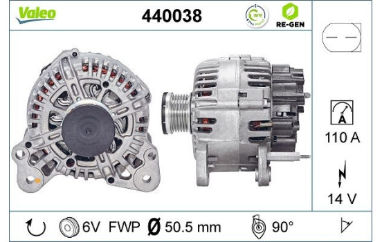 Alternator REMANUFACTURED PREMIUM 440038 Valeo, Image 2