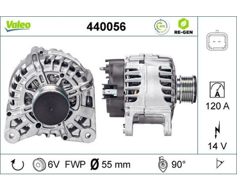 Alternator REMANUFACTURED PREMIUM 440056 Valeo, Image 2
