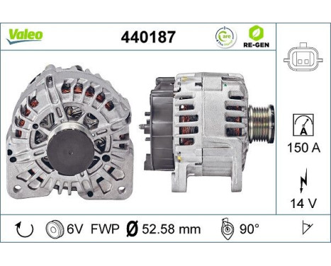 Alternator REMANUFACTURED PREMIUM 440187 Valeo, Image 2