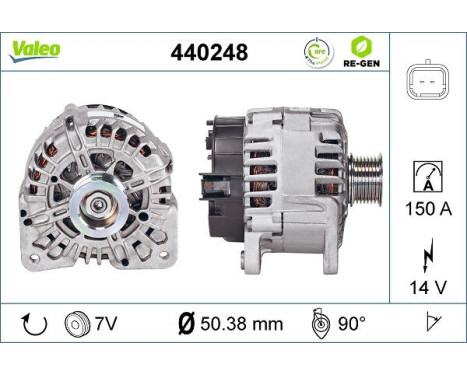 Alternator REMANUFACTURED PREMIUM 440248 Valeo, Image 2