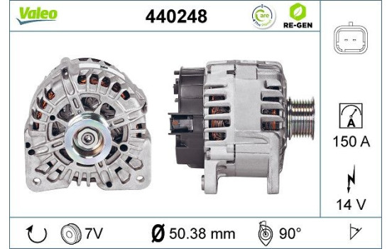 Alternator REMANUFACTURED PREMIUM 440248 Valeo, Image 2