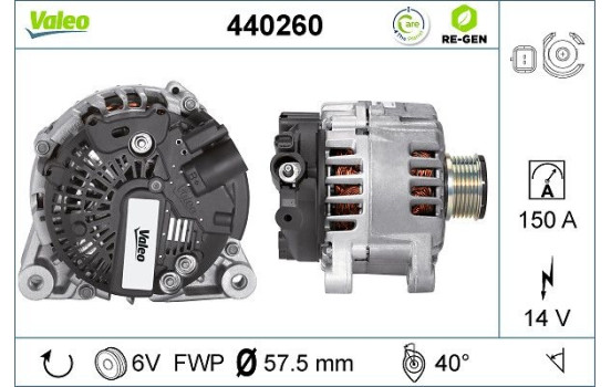 Alternator REMANUFACTURED PREMIUM 440260 Valeo, Image 2